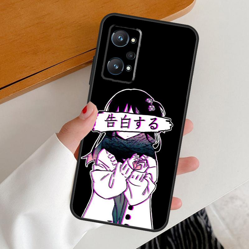 Sad Girl Japanese Anime For Realme 14 10 11 12 13 Pro Plus GT6 GT7 15 Pro C65 C67 C63 C61 C55 C51 C53 C35 C75 Case