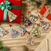 Natural Wood Christmas Hanging Decorations Vintage Inspires Carved Designs Pendant For Indoor Fireplaces Tree