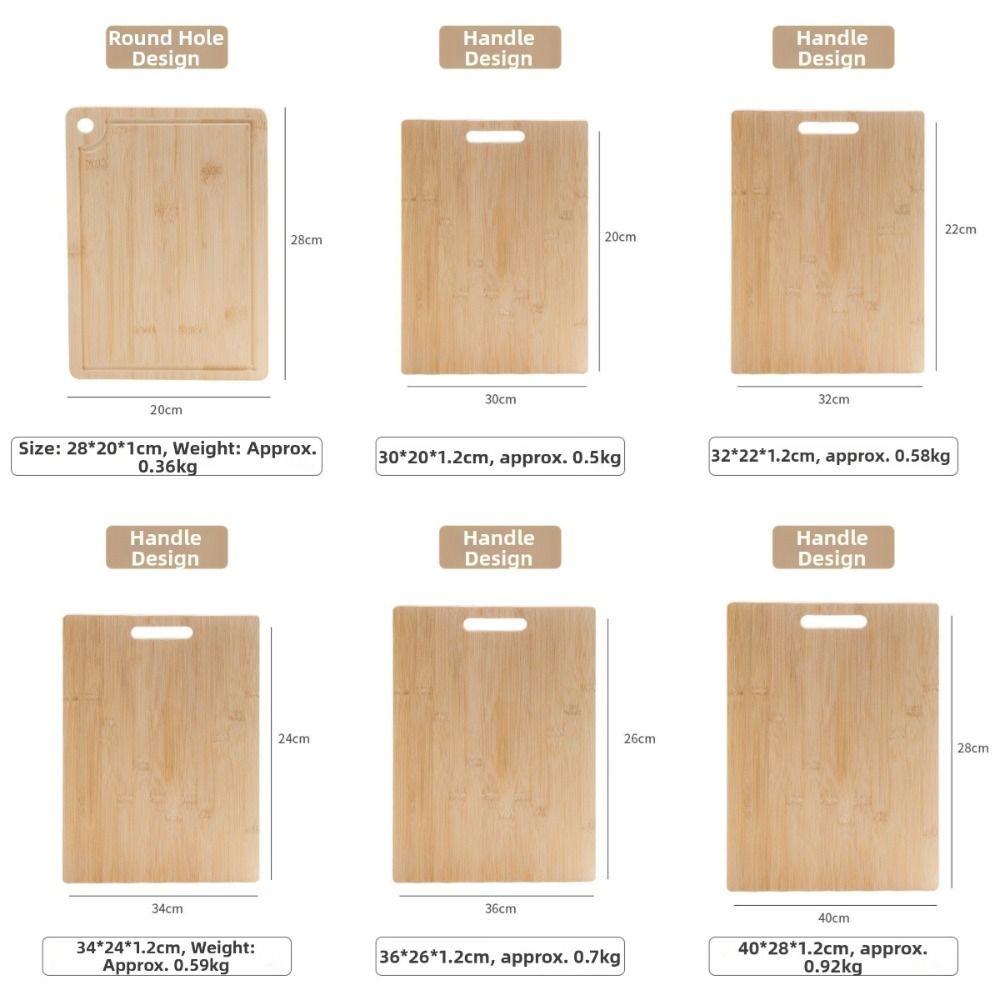 Eco-Friendly Bamboo Wooden Cutting Board Durable Double-sided Cut Meat Chopping Board Portable Vegetable Cutting Board BBQ