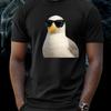 T-Shirt Men Seagull with Sunglasses Motif Cotton Size S To 5XL