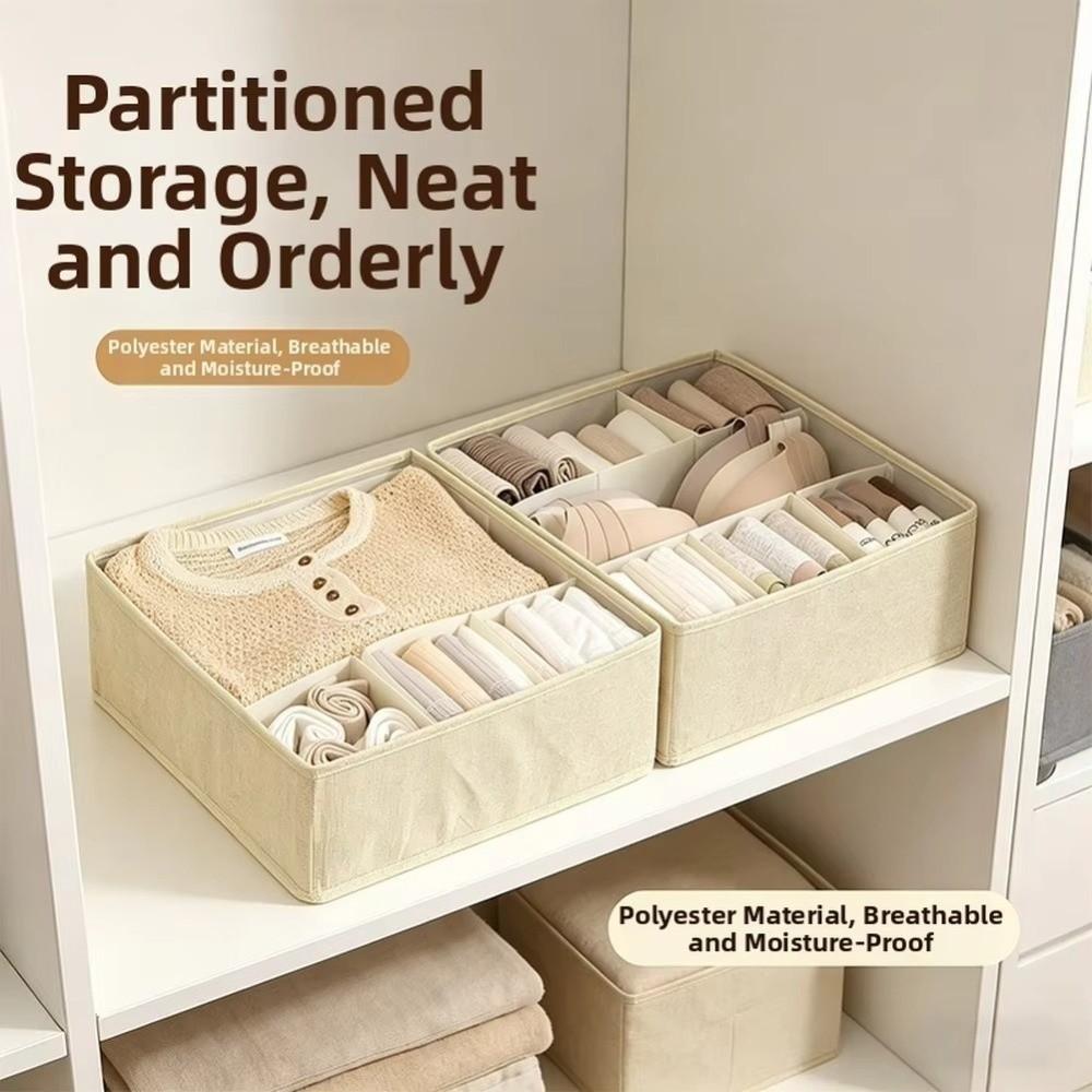 7 Grid Bra Storage Case Foldable Wardrobe Socks Organizer Durable Closet Underwear Bin Panties