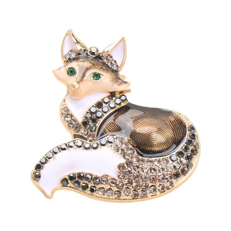 Elegant Enamel Animal Shaped Pin Brooch Including Colorful Rhinestones For Feminine Outfit Enhancement And Gift Giving