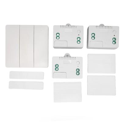 Wireless Light Switch Kit 3 Gang Self Powered Remote Wall Switch with Receiver for Home Office