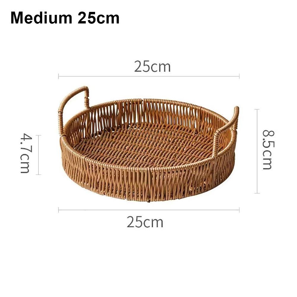 1Pcs Plastic Imitation Wicker Rattan Handwoven Rattan Basket