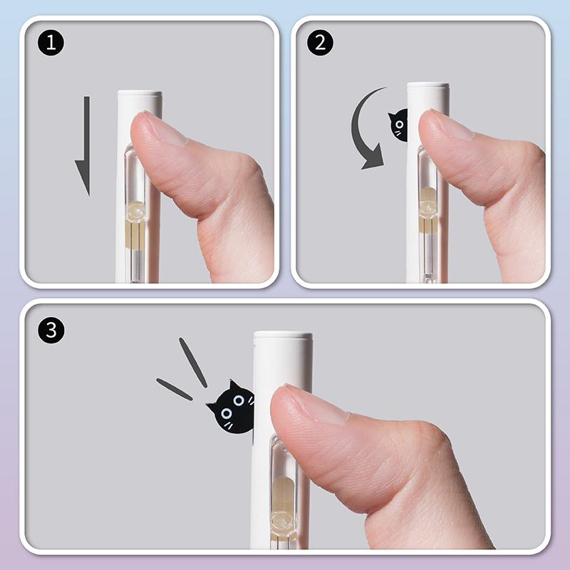 Cat Clip Gel Pen 0.5mm Cute Stationery Social Anxiety Cat Hide-and-Seek Pen Retractable  Bullet Tip Black Quick-Drying Ink