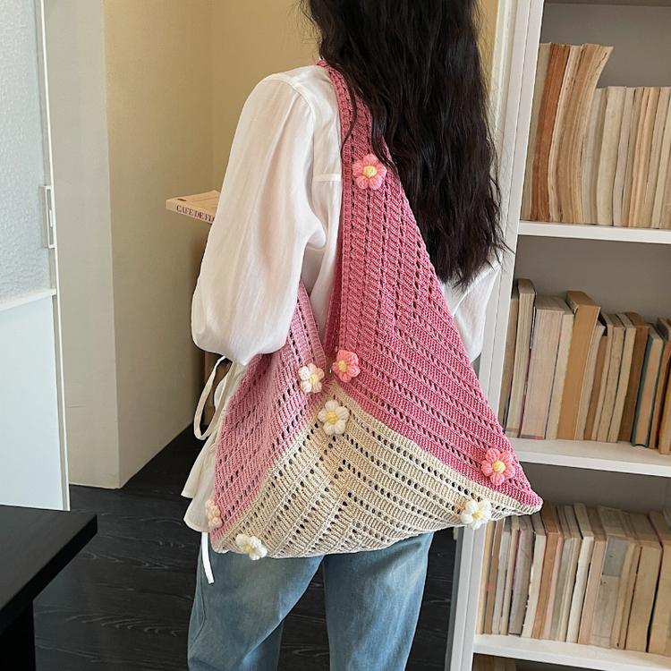 hand knitted Women’s Handbag mesh Handbag For Women Summer Shoulder bag for women crochet knit Crossbody bag for women