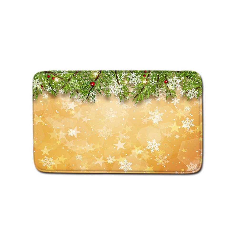 Christmas Bathroom Shower Curtain Four-Piece Floor Mat Toilet Non-Slip Door Mat Bedroom Living Room Absorbent Carpet