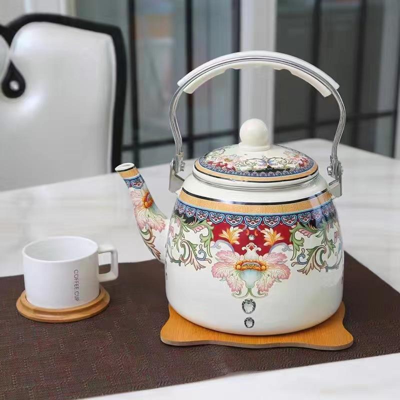 Enamel teapot Enamel enamel pot Kettle Boiling flower tea Induction cooker Universal