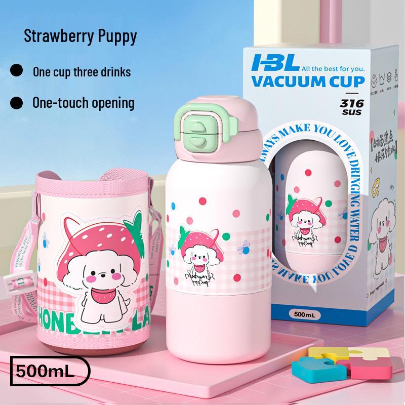 

Stainless Steel Cartoon Baby Thermos Cup with Gift Box - Portable Water Bottle 500ml
