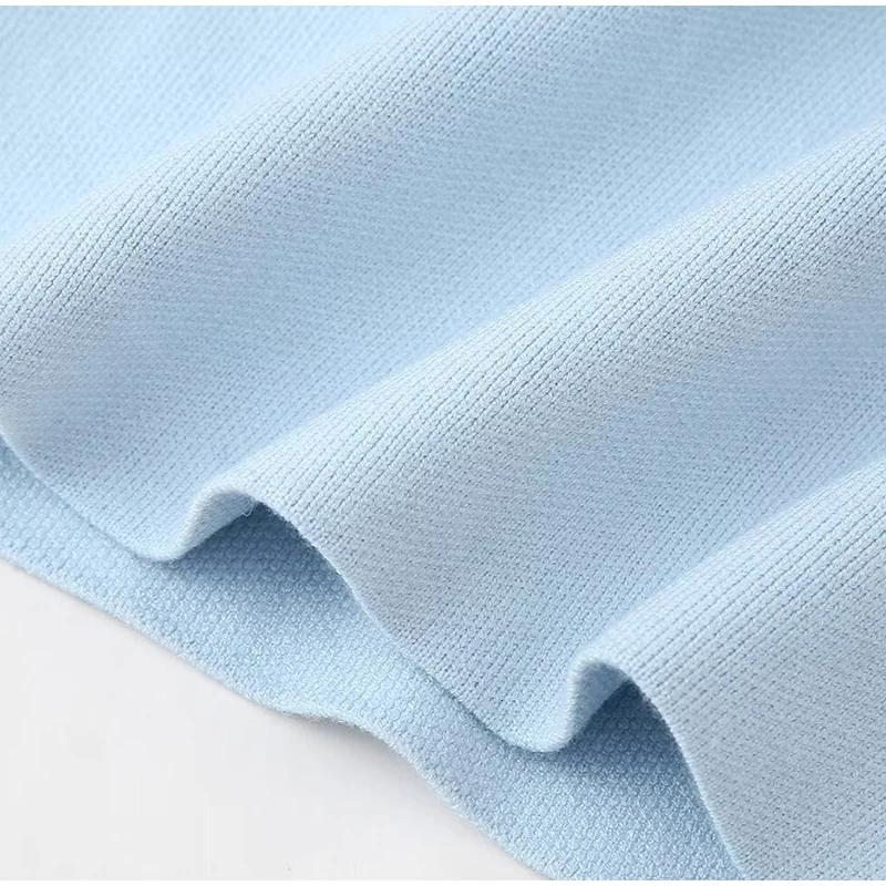 Fashion Knitted Skirt Sets For Women Elegant V-neck Lantern Sleeve Tops Hip Package Mini Skirts Street Lady Sets