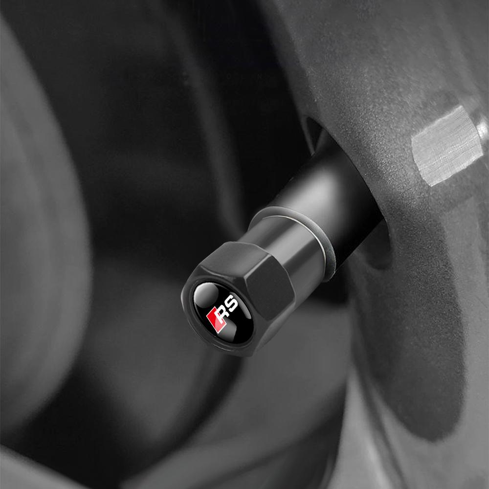 4Pcs Aluminum Metal Wheel Tire Valve Caps Dust Stem Cover For Audi Sline RS TT Quattro A4 A1 A3 8V 8P 8L A6 C7 A5 A7 A8 Q3 Q5 Q7