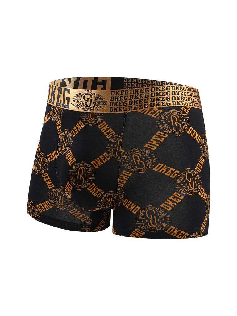Luxurious Black & Gold Men's 3D Pouch Boxer Briefs - Antibacterial Pure Cotton