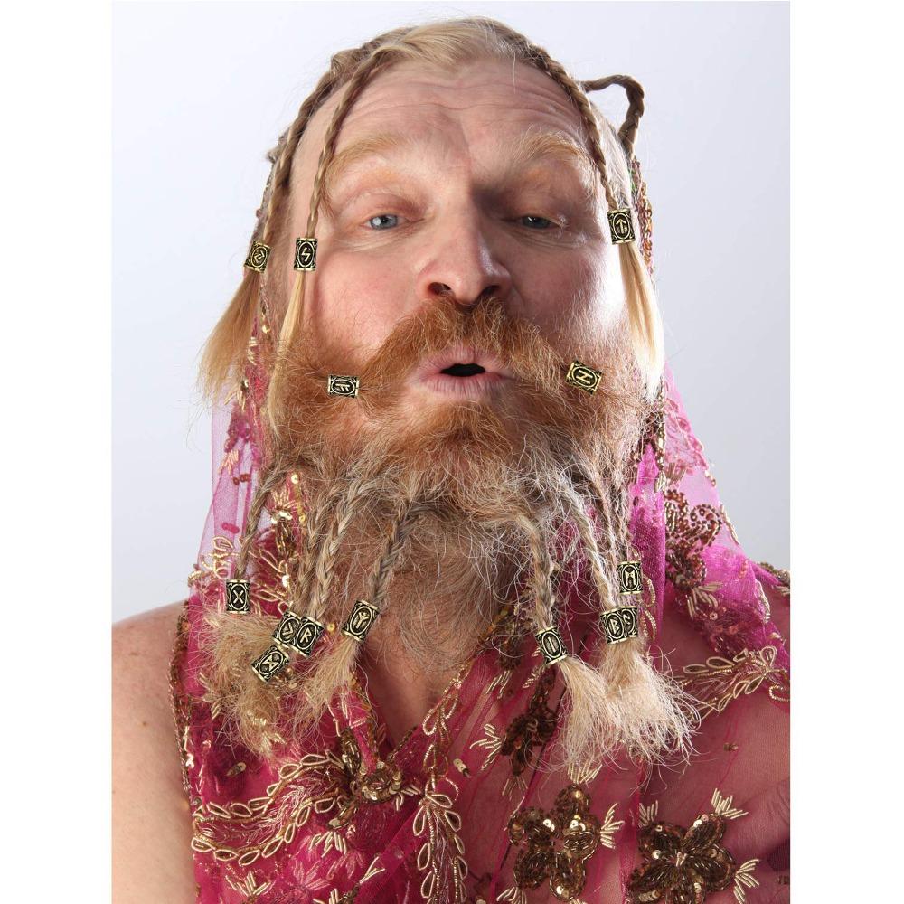 24pcs/lot Charms Hair Braid Beard DIY Dreadlock Beads Viking Runes Beads  Fit Beards or Hair