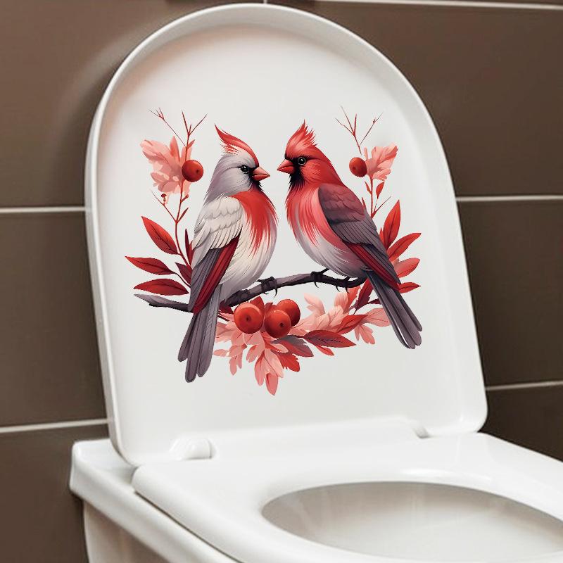 Bishop Bird Wall Stickers Bathroom Decor Creative Toilet Stickers Decorative Waterproof Stickers
