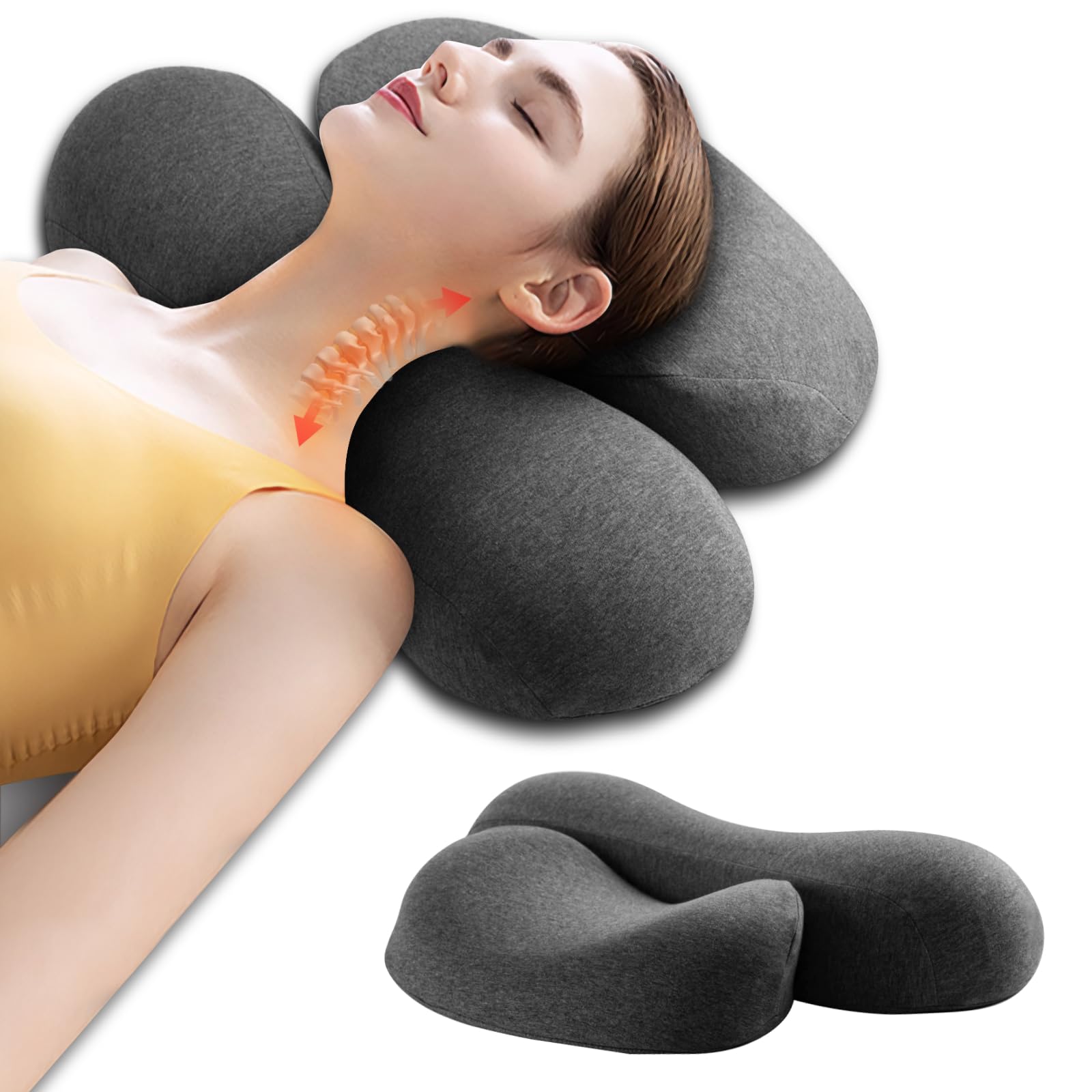 

Подушка для шеи из пены с памятью Soomil, Разработана под контролем экспертов по сну, Облегчает боль в шее, Удобная подушка для сна, Растяжка, Уменьшает боль в шее и плечах