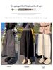 Women's A-Line Brown Plaid Wool Skirt - High Waist, Loose Mid-Length, Warm Floral Design, 2026 Early Spring Collection
