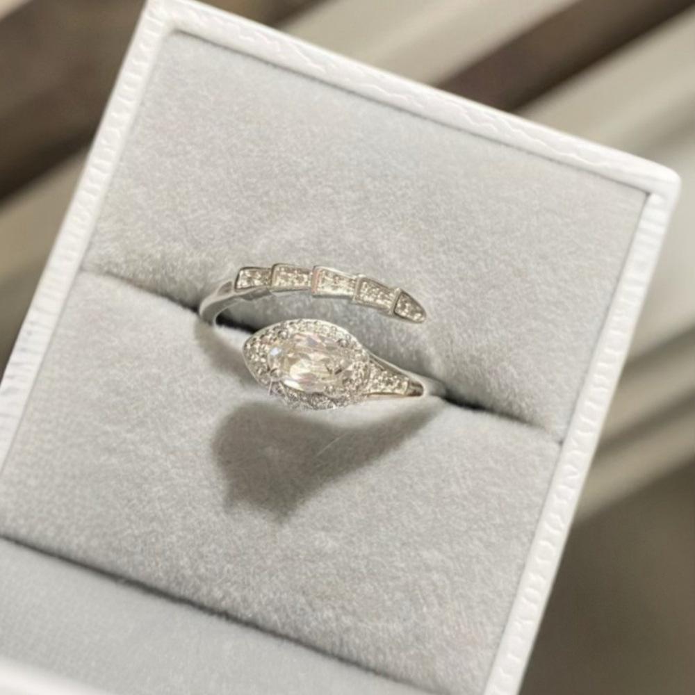 Over 120 Styles Korean style zircon diamond ring women's 925 sterling silver spring and summer niche light luxury high-end index finger ring open ring