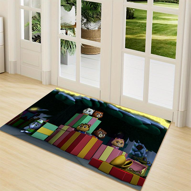 1Pc Paw Patrol Christmas Adventure Carpet Rug Soft Washable Antislip Home Living Room Sofa Mats Personalized Christmas Rug