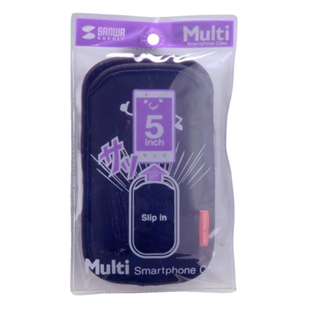 Sanwa Supply Case Multi-Smartphone (for 5-inch Phones), Black, PDA-SPC9BK