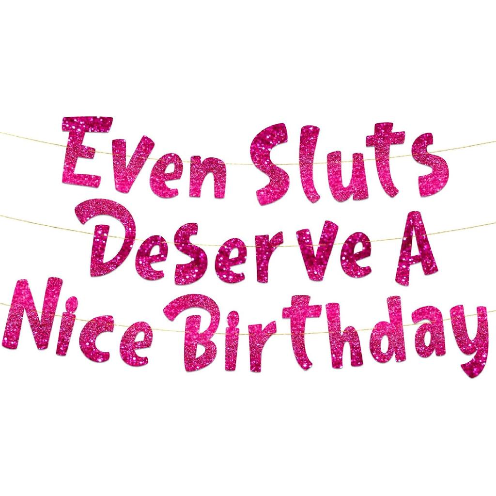 Funny Girls Gold Birthday Glitter Banner – Happy Birthday Party Supplies, Ideas, and Gifts – 21st, 22nd, 23rd,24th, 25th, and 30th Adult Birthday