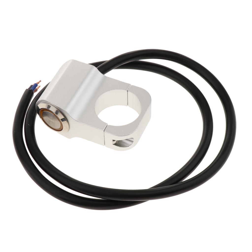 12v 10A waterproof Motorcycle CNC Aluminium Alloy Switches 1inch 25mm Handlebar Headlight Switch with Indicator Light (Chrome)
