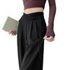 New Chinese Style 2025 Spring/Summer Women's High Waist Plus Size Wide-Leg Pants with Frog Buttons