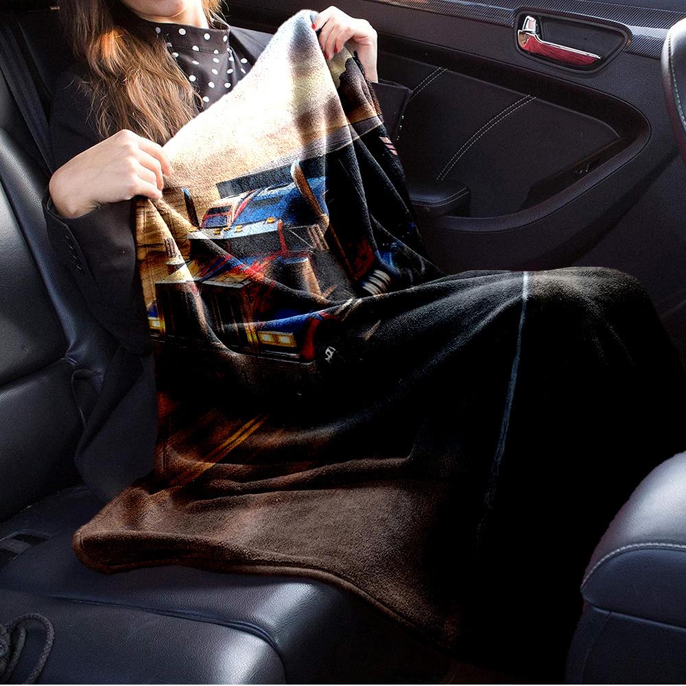 For Truck,Transformers,Desert-Themed Flannel Blanket, Glam Style, Digital Print, All-Season Comfort, Tear-Resistant, Knitted Craftsmanship,