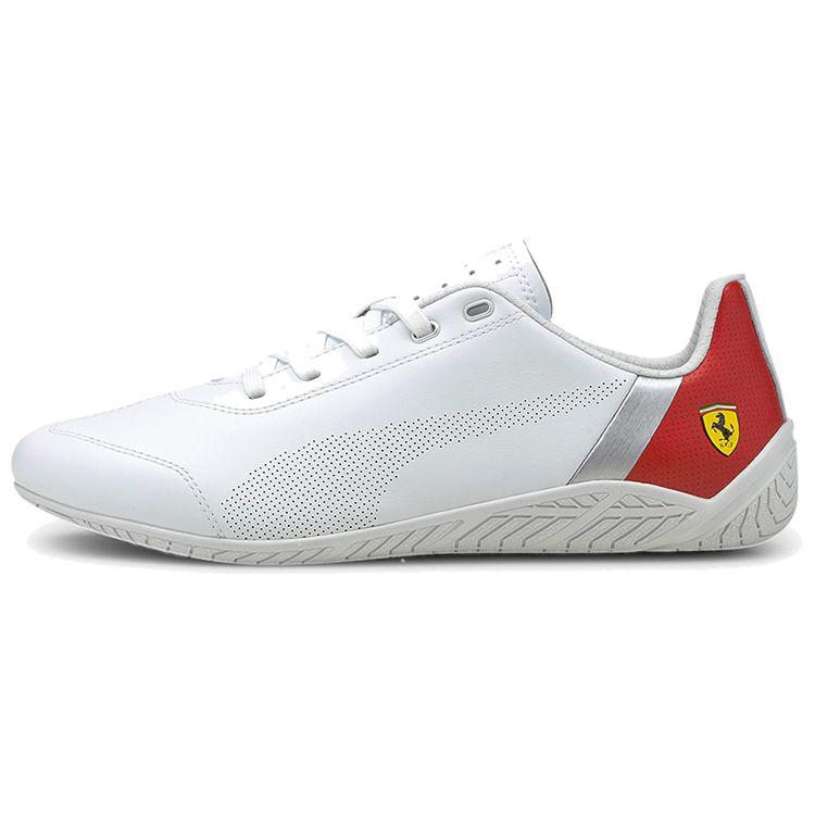 Puma Scuderia Ferrari Ridge Cat White Rosso Corsa Silver Men 306667-02 EU 41