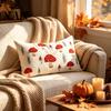 Decorative Throw Pillow Cases Autumn Embroidered Pillowcase, Mushroom Leaf Cover, 18"x18" 20"x12" Farmhouse Bedroom Accessories Cover for Sofa Living