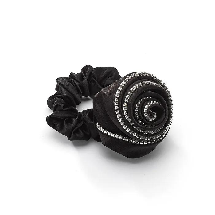Crystal Stone Rose Scrunchie