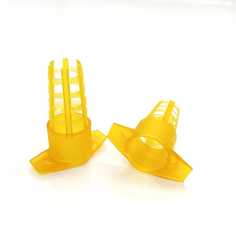 300Pcs Beekeeping Tools Cell Protector Cages Yellow Plastic Bee Queen Cage Protective Cover Beekeeping Equipment