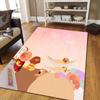 Anpanman Flannel Pattern Square Carpet,Area Rug,Carpet Rug for Living Room Bedroom Sofa Playroom Decor,Non-slip Floor Mat