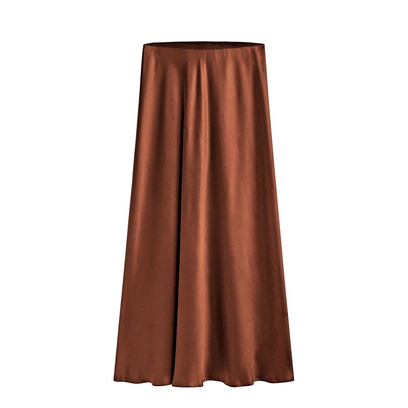 Hip Hugging Side Slit Half Length Skirt Solid Color Sheath Side Slit Skirt