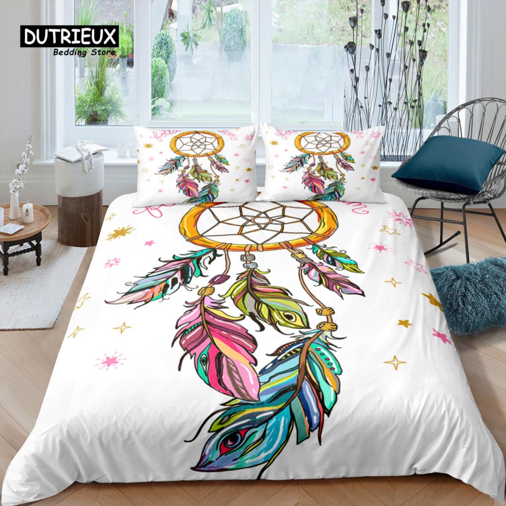 Home Living Luxus 3D Traumfänger Bettwäscheset Bequemes Bettbezugset Kinderbettwäscheset Queen und King EU/US/AU/UK Größe