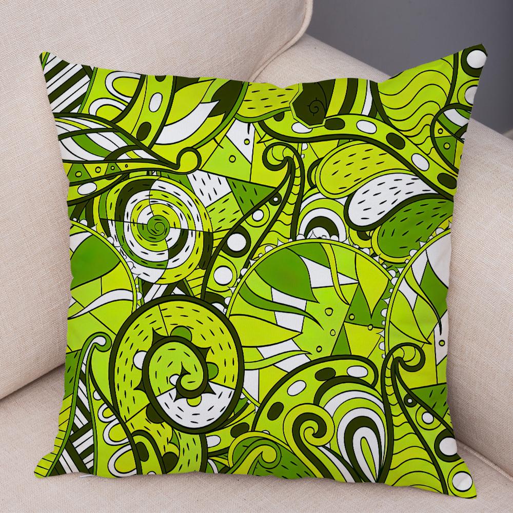 Bright Abstract Bohemian Floral Art Print Household Sofa Bedroom Decoration Pillow Cover Cushion Shell