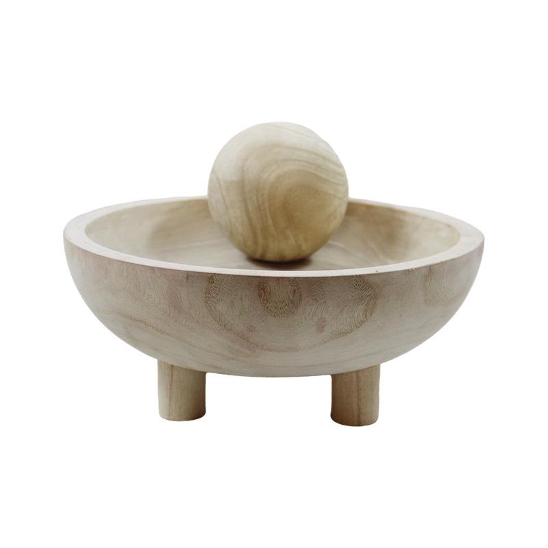 Úložný tác z paulovniového dřeva se čtyřmi nohami - Víceúčelový dřevěný řemeslný a ovocný tác