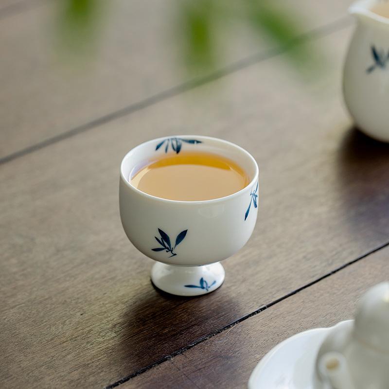 1 Pc Chinese Simple Ceramic Tea Cup Handmade Orchid Teacup Household Tea Bowl Beauty Master Cup Travel Personal Tea Set Teaware
