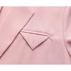 Stylish Light Pink Blazer Jacket for Women with Short Sleeves and Loose Fit in Fashionable Solid Color