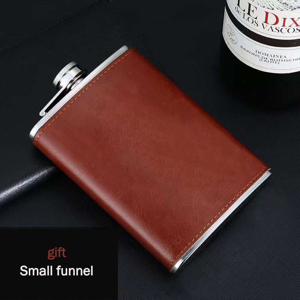 8oz, 304 Stainless steel Hip Flask for liquor, Russian alcohol bottlet with funnel, Mini flat flagon, Portable wine set