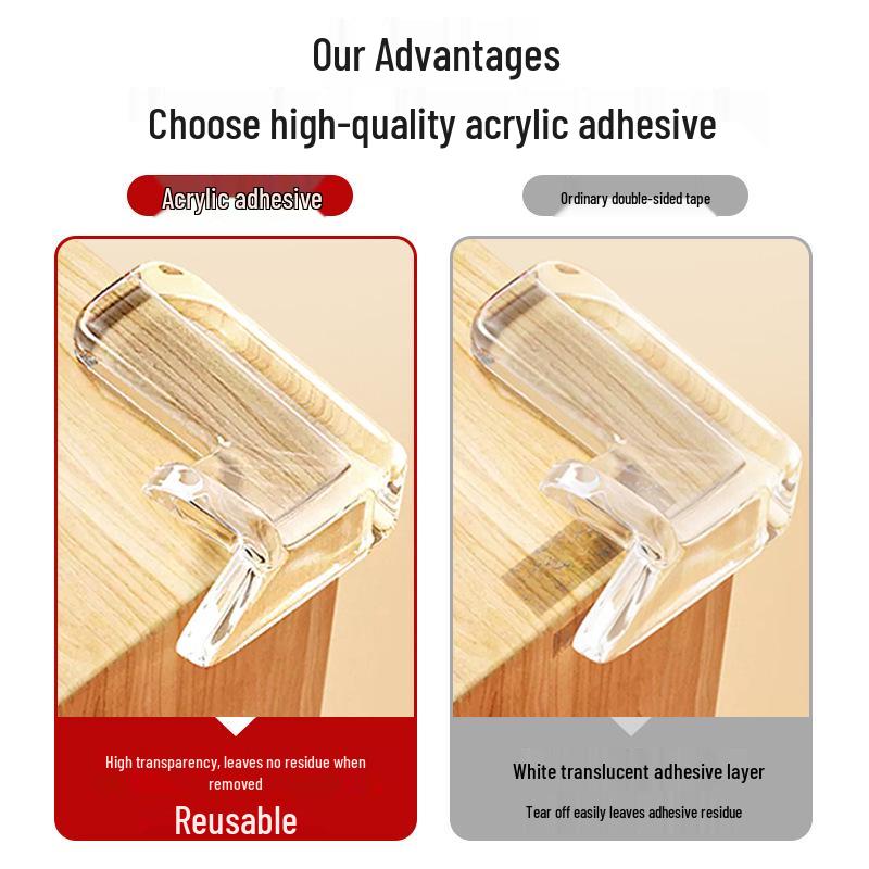 Assorted Transparent Silicone Corner Protectors: Soft Bumpers for Tables, Walls, Corners, Edges, and Windows