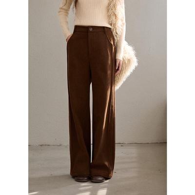 Women's Fleece-Lined Corduroy Straight-Leg Pants