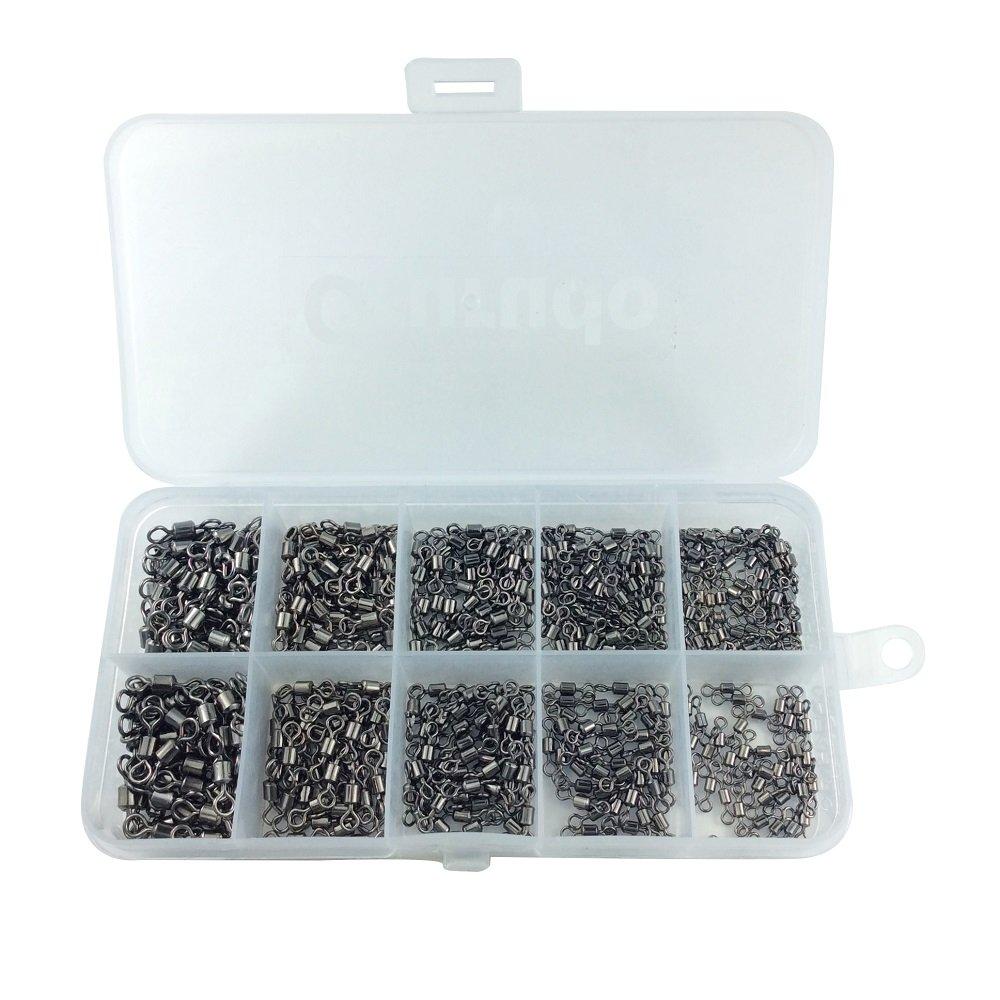 Olerud Fishing Tackle Rolling Swivels with Set of Stainless Steel Fits Fishing Rods Type Includes Case Bearings, 500, High-Strength Connectors,