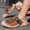 Läder Herr Vatten Strandsandaler Sommar Utomhus Fritidsdag Sportsandaler Halkfri Mjuk Vandring Vada Sneakers