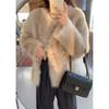 Imitation Fur Jacket Women's Autumn and Winter Loose Cotton Thickened Plush Toka Short Leather Fur Top