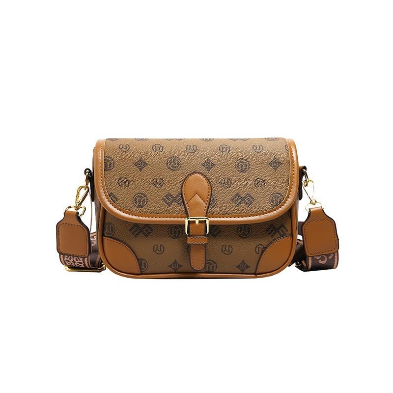 

Retro Printed Women s Bag 2025 New All-matching Stitching Small Wide Shoulder Straps Fashionable Single Saddle Batch one size