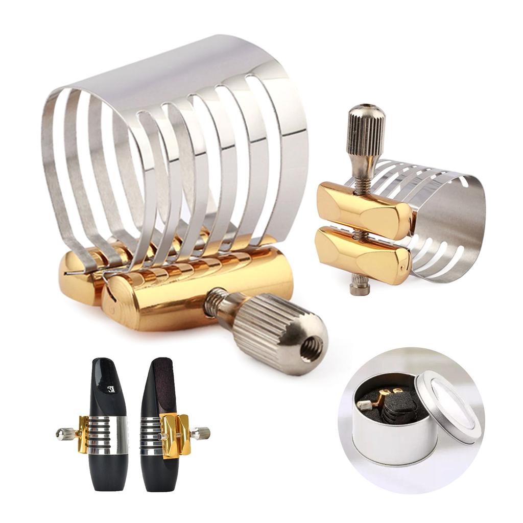 Stainless Alto/Tenor/Soprano Saxophone Mouthpiece Ligature Profession Alto Saxophone Mouthpiece Ligature Clip Durable