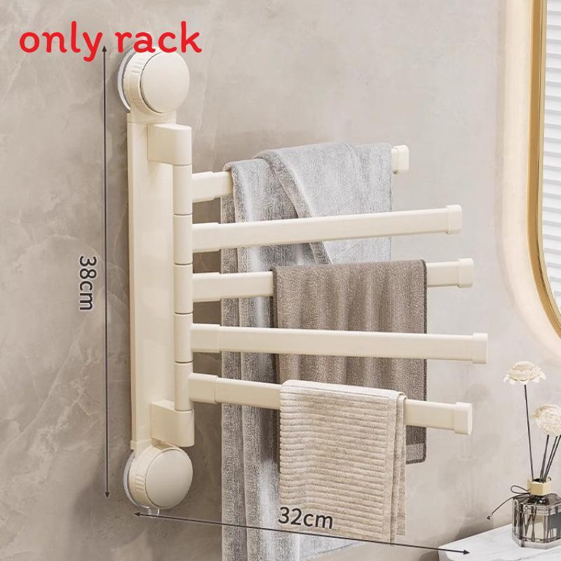 Modern Minimalist Plastic Rotating Towel Rack With Suction Cups For Bathroom Organization