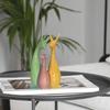 Home Décor Lucky Deer Family Set | Piano Finish Ceramic Figures - (Set of 3 Yellow, Pink, LightGreen)