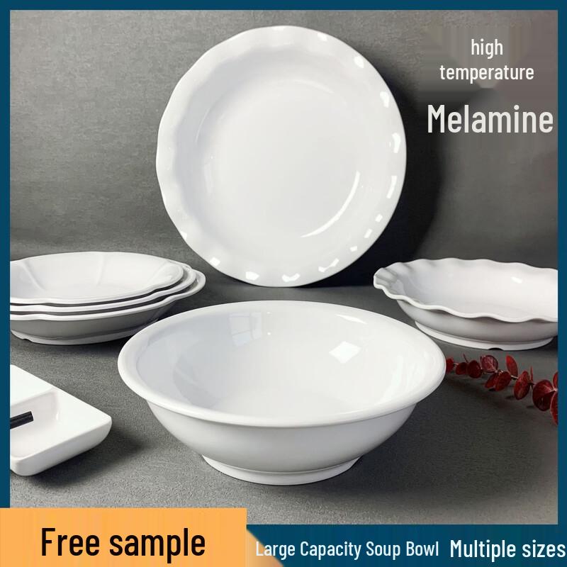 Piatto piano cena loto in melamina bianca