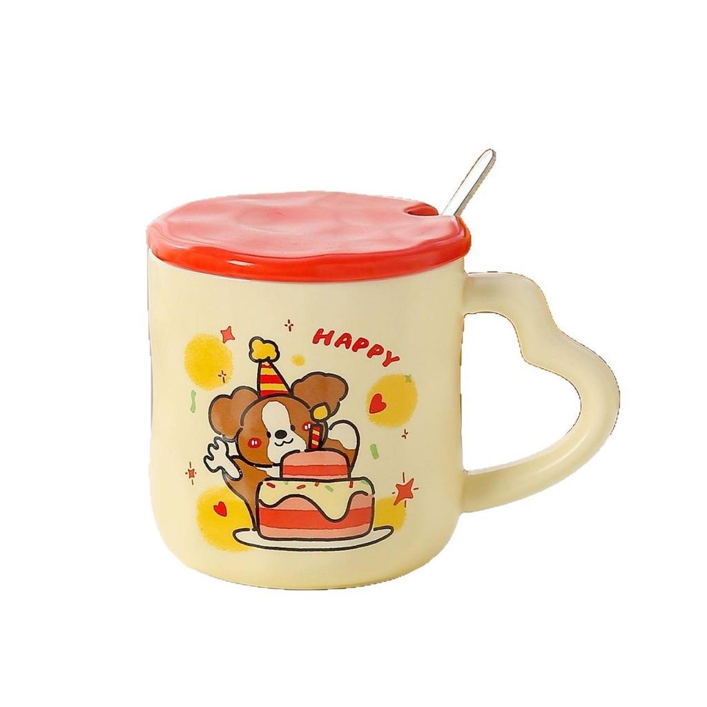 Cartoon Niedlicher Welpe Keramiktassen Paar Tassen Tassen mit hohem Erscheinungsbild Trinkbecher mit großem Fassungsvermögen Heim Frühstück Milchbecher